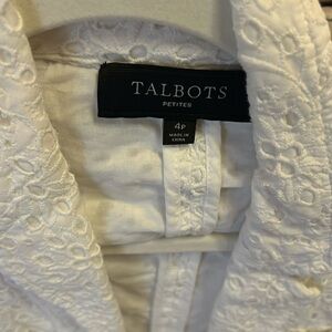 White floral cut out short blazer